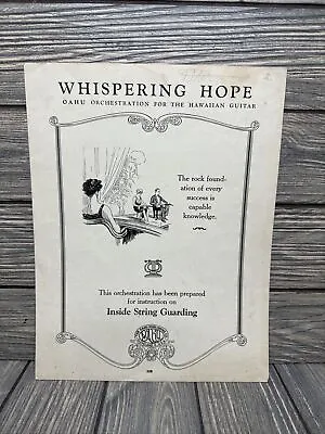 Vtg Whispering Hope Oahu Hawaiian Guitar 1935 Sheet Music  • $17.99