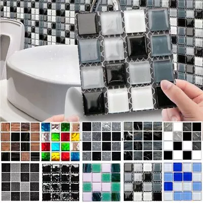 10PCS 3D Effect Tile Stickers DIY Wall Decal  Kitchen Bathroom Decor • $8