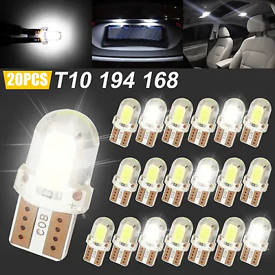 20x T10 194 168 2825 W5W COB LED Interior License Plate Light Bulbs Super White • $7.48