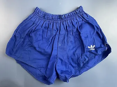 Vintage Adidas 1980's Football Running Shorts Blue West Germany Size 7 Adult • £53.99