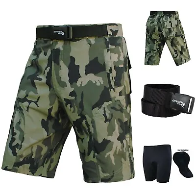 MTB Cycling Shorts Downhill Off Road Inner Shorts Camo Green • $24.87