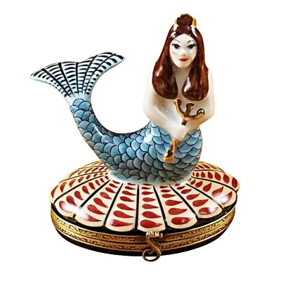 Rochard Limoges Peint Main Trinket Box Mermaid • $269.99