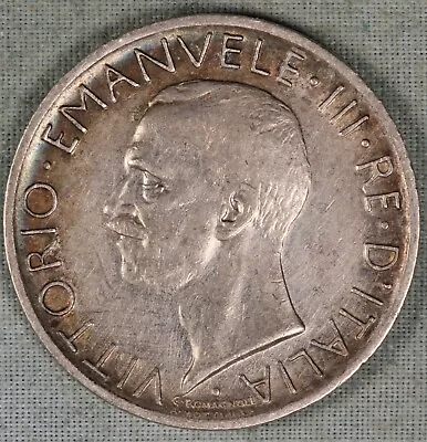 1929 R Italy 5 Lire 0.835 Silver King Vittorio Emanuele III KM# 67 • $12.99