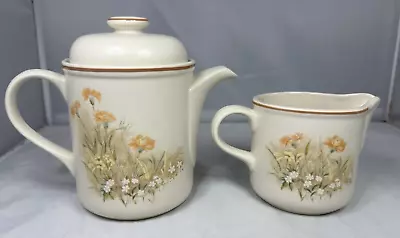 Vintage Marks And Spencer Field Flowers 1418 Coffee Pot And Milk Jug M&S • £13.50