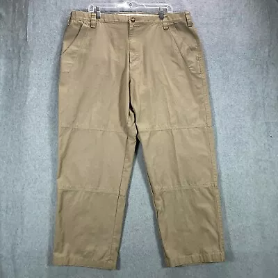 Cabela's Pants Men's 40x28 Beige Khaki Outfitter Series Double Knee Wide Leg • $11.98