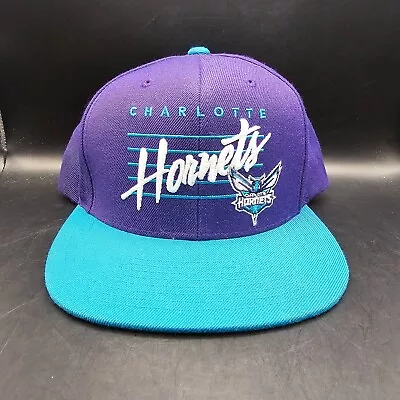 Charlotte Hornets Hat Cap Strapback Adjustable Mitchell Ness Purple Teal • $19.99