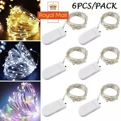 6PC Fairy String Lights Micro Rice Copper Wire Xmas Light 20LED Battery Operated • £4.79