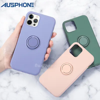 Shockproof Silicone Cover Ring Stand Slim Case For IPhone 12/11/Mini/Pro/Max • $7.95