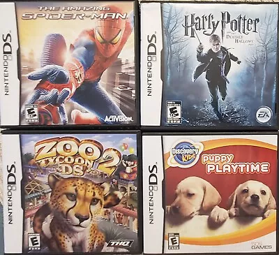 Nintendo DS Game Lot 🕷Spider-Man Harry Potter 🦒Zoo 2 🐶 Puppy Playtime • $40