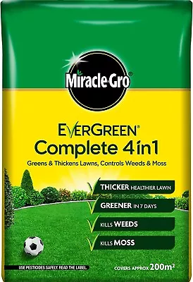 Miracle-Gro Evergreen Complete 4-in-1 Lawn Food - 200 M2 Lawn Food Weed & Moss • £24.95