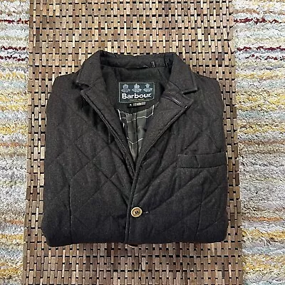 Barbour Riber Diamond Quilted Lined Puffer Jacket Brown Tartan Plaid Men’s XL • $124.95