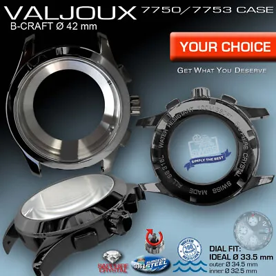 $199 • Buy Watch Case B-craft For Movement Eta Valjoux 7750, Stainless Steel, 42 Mm