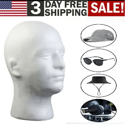 $9.87 • Buy 13' MALE STYROFOAM FOAM MANNEQUIN MANIKIN Head Wig Hat Glasses Display Stand US