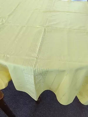 Retro Vintage Yellow & Silver Tablecloth   54  X 50  • $8
