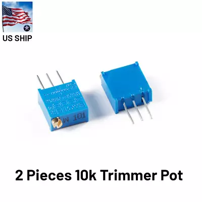 2 Pcs Trimmer Potentiometer POT 10K OHM 10% 25 Turn Top Slot 10K | US Ship • $5.98