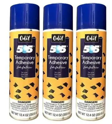 Odif 505 Temporary Adhesive Fabric Glue Basting Spray 500ml 3 X 500ml Spray Cans • £37.50
