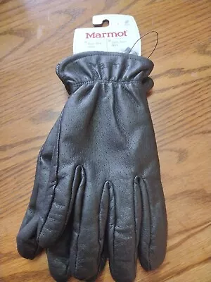 MARMOT Black Pig LEATHER DriClime Fleece Lined Basic Work GLOVES MENS Small NEW • $28