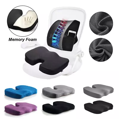 Memory Foam Lumbar Back Support Cushion Car Seat Wheelchair Office Chair Pillow • £10.49