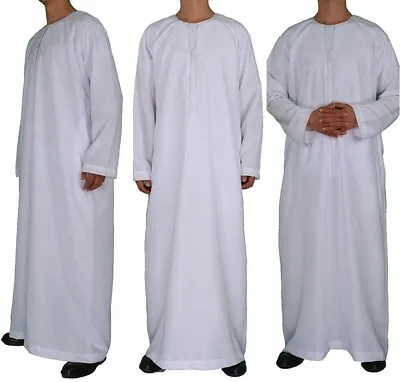 Muslim Saudi Mens Robe Thobe Dishdasha Thoub Islamic Prayer Abaya Arab Kaftan • $14.80