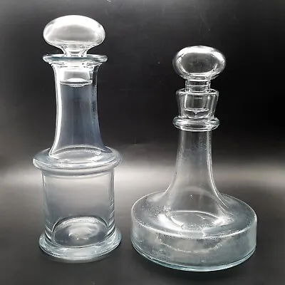 X2 Holmegaard Glass Decanters Carafe Pitcher Danish Bottles Scandinavian Lütken • £49.95