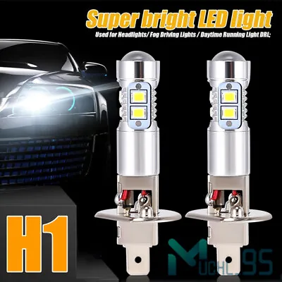 2x H1 LED Headlight Bulbs Conversion Kit High Low Beam Super Bright 6500K White • $12.61