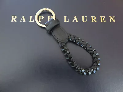 Polo RALPH LAUREN Key Chain FOB Black Braided Leather • $32.95