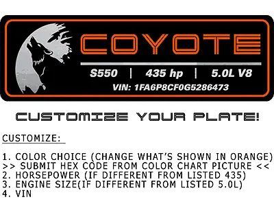 2015 - 2017 Mustang Aluminum Dash Plate - [15FM_DP_S5C] COYOTE MOON CUSTOM S550 • $39.99