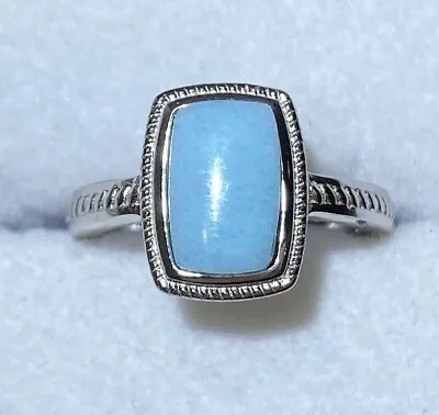 R-W237 Dominican Republic Natural Caribbean Larimar Sterling Silver Ring • $36