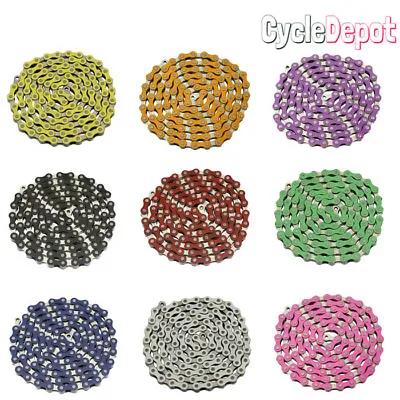 NEW YBN Single Speed Bicycle Chain 1/2 X1/8  112L BMX Freestyle Chain ALL COLORS • $6.99