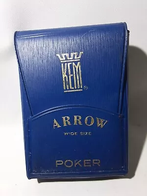 Vintage 1940s Kem Poker Arrow Wide Size Plastic Playing Card Deck / Vinyl Case  • $39.99