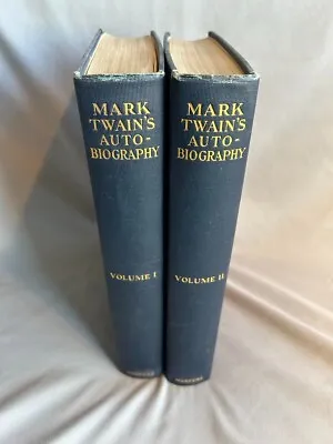 RARE 1ST Edition Mark Twain's Autobiography Intro A.B. Paine 1924 2 Volume Set • $49.99