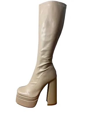 Liliana Ari-4 Mid-Calf Boot 'Nude' Womens Size 8.5 • $19.99