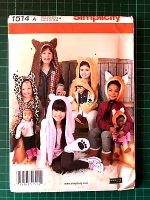 £7.50 • Buy Animal & Doll Hats Fancy Dress Sewing Pattern NEW & UNCUT Simplicity 1514 S-L