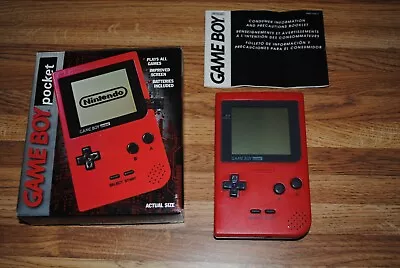 Nintendo GameBoy Pocket Red Handheld Console CIB Complete In Box • $149.99