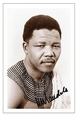 Nelson Mandela Autograph Signed Photo Print South Africa  • £6.90