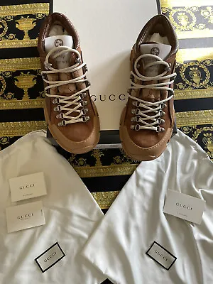 $1184.23 • Buy New 100% Authentic Gucci Flashtrek Monogram Sneaker Boots 521680 Gg G 9 Us 10