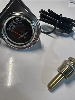 Chrome 2  Mechanical Water Temp Temperature Gauge 100-220 °F With Chrome Bracket • $19.99