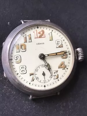 Trench Watch Silver Hallmarked Swiss Movement Running 32mm • £148