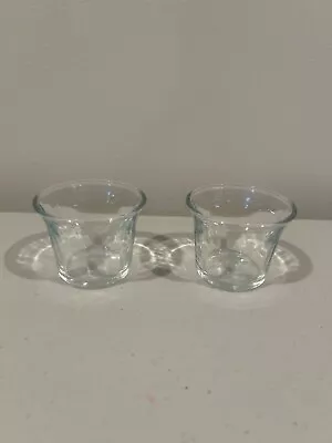 Set Of 2 Clear Glass 2  Tall Tealight Candle Holder- Glass Votive Candle Holders • $9.99