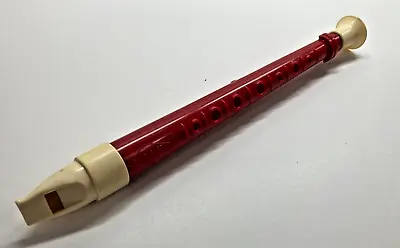 Vintage Symphonet Red White Plastic Toy Flute Recorder Musical Instrument • $7.25