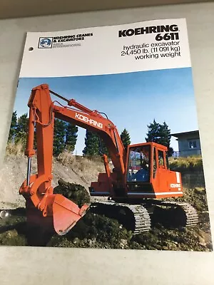 $39.99 • Buy Koehring 6611 Excavator Sales Booklet With Competitive Data