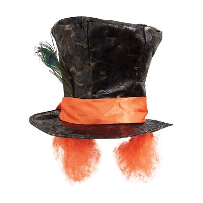 £8.49 • Buy Mad Hatter Top Hat With Hair Alice Book Week Day Fancy Dress Accessory New