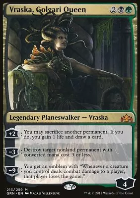 MTG Magic The Gathering Vraska Golgari Queen (213/291) Guilds Of Ravnica LP • $4.45