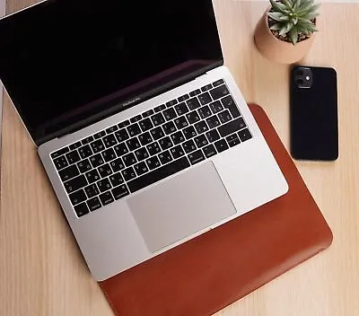 Macbook Pro Air 13 Sleeve Case New 2022 100% Genuine Leather Free USA Shipping • $44.99