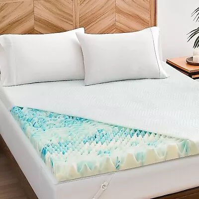 Memory Foam Mattress Topper Full - 7-Zone Bed Topper With Air Mattress Cover • $54.99