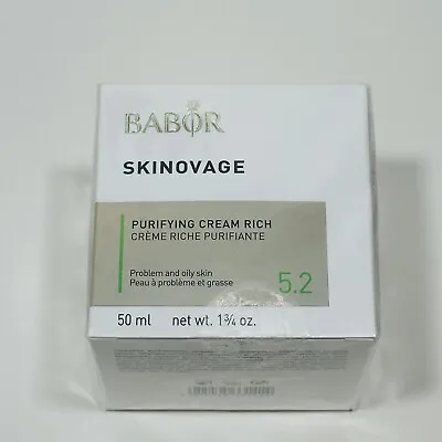 Babor Skinovage Purifying Cream Rich  5.2 Problem Oily Skin 50ml 1.69 Fl. Oz • $49.98