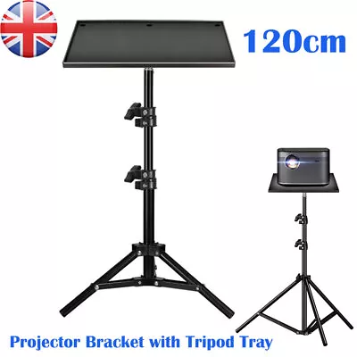 Laptop Tripod Stand Projector Bracket Adjustable Height With Tripod Tray Black • £14.71