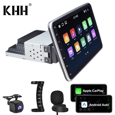$135.58 • Buy Single 1 DIN Rotatable 10.1'' Android 11 Touch Screen Car Stereo Radio GPS Wifi