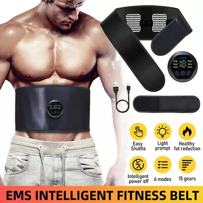 EMS Slimming Belt Electronic Abdominal Muscle Stimulator Toner Waist Trainer USA • $20.99