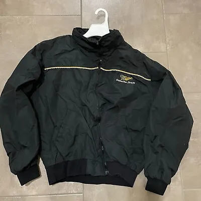 Vintage Miller Genuine Draft Black Nylon Jacket Embroidered Size XL • $19.99